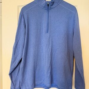 Adidas - Men's Light Blue Quarter Zip Long Sleeve Pullover